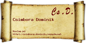 Csimbora Dominik névjegykártya