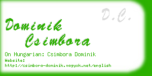 dominik csimbora business card